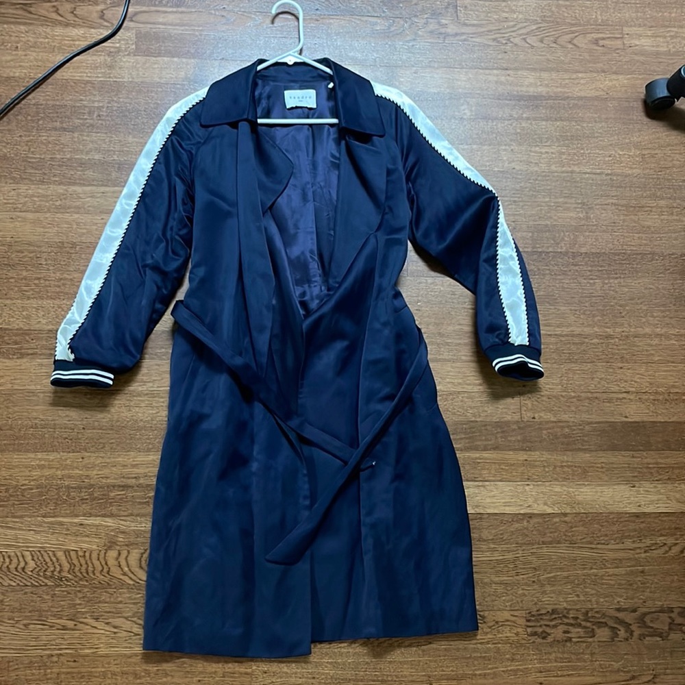 Sandro Paris trench coat - navy / size 36